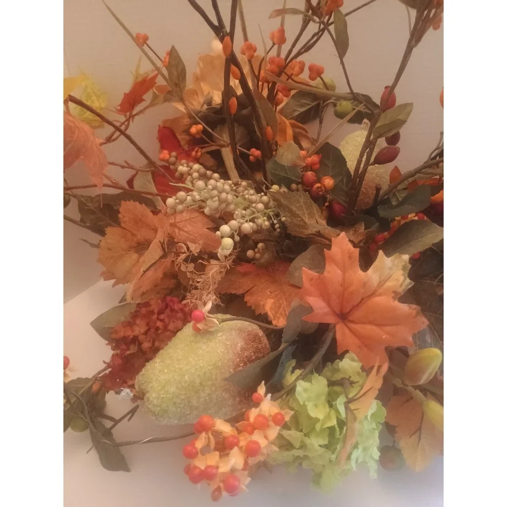 Large Autumn Artificial Table Centerpiece -Fruit Flowers & Leaves 22